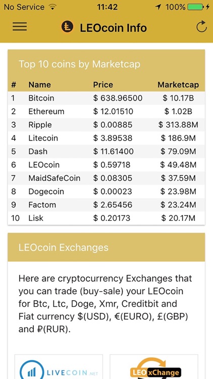 LEOcoin info