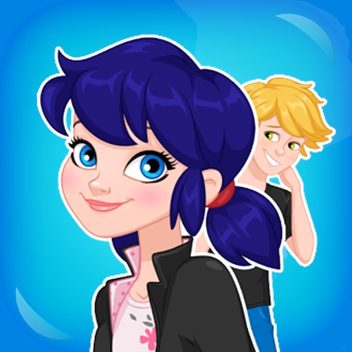 Black Cat and Chibi - Miraculous LadyBug Running Icon