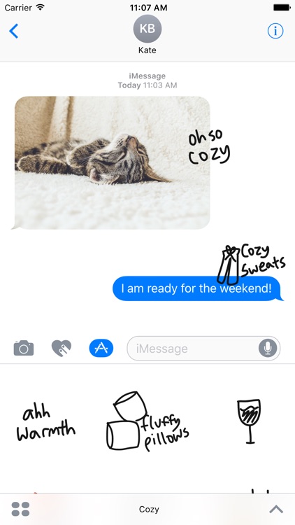 Cozy sticker pack, cute love stickers for iMessage