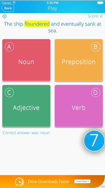 The Part of Speech Quiz Game