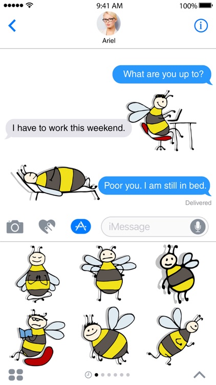 Funny Bee Stickers