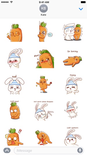 Pangci Rabbit with Funny Carrot − NHH Stickers(圖3)-速報App