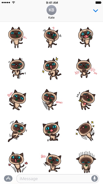 Siamese Cat Called Carbon − NHH Stickers