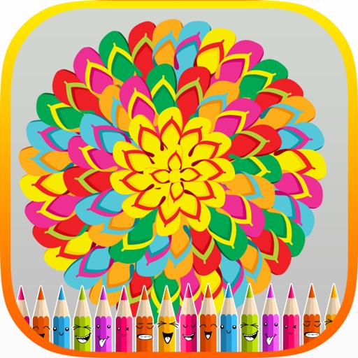 Mandala Coloring Book for Adults Stress Relief Icon