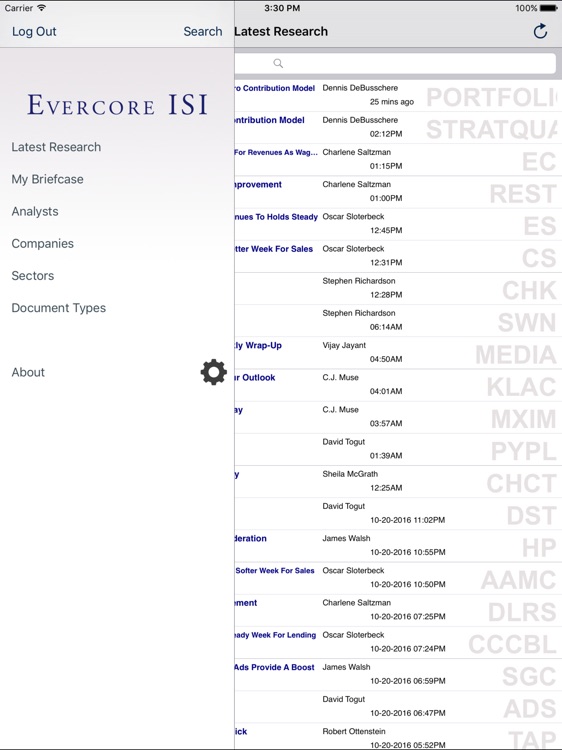 Evercore ISI By BlueMatrix LLC