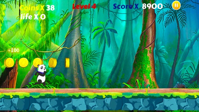 熊貓 忍者 運行在叢林 - 點擊彈出和收集硬幣(圖1)-速報App
