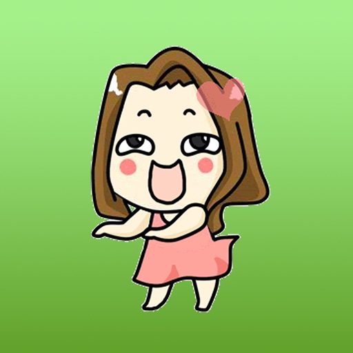 Joan The Cute Girl Animated Stickers icon