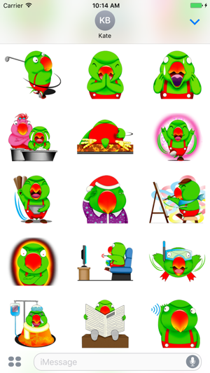 Funny Parrot - Cute stickers for iMessage(圖2)-速報App