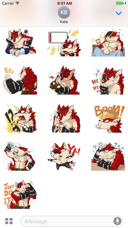 Rex - Naughty wolf stickers for iMessage