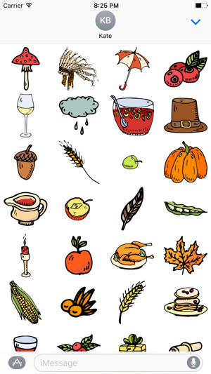 Big set Thanksgiving Day Sticker for iMe