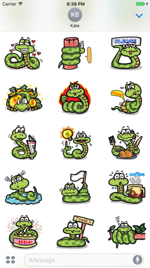 Funny Snake - Cute stickers for iMessage(圖2)-速報App