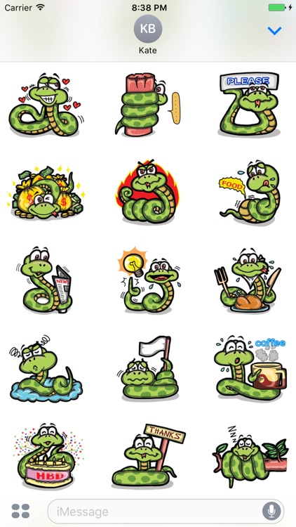 Funny Snake - Cute stickers for iMessage