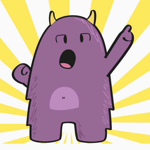 Purple Derp – Monster Stickers for iMessage