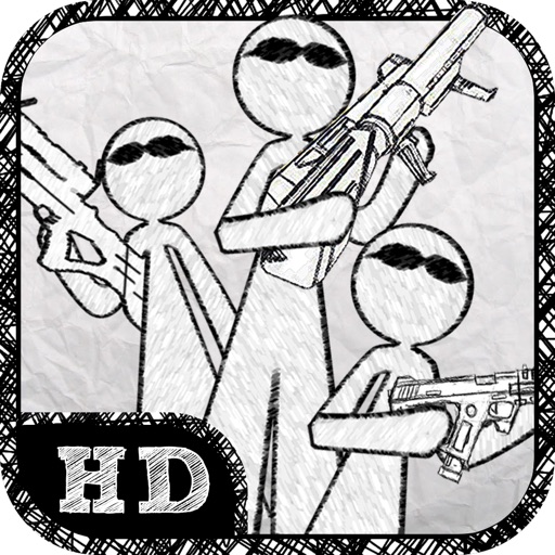 Shooting Sketch Stickman - Running Sketchman Hunter War Games HD iOS App
