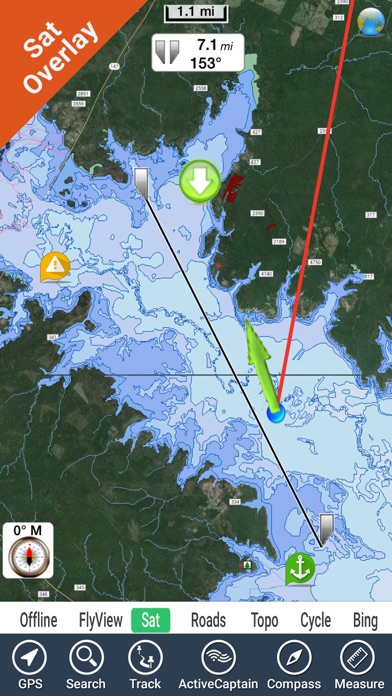 Sam Rayburn Reservoir GPS offline fishing charts screenshot 2