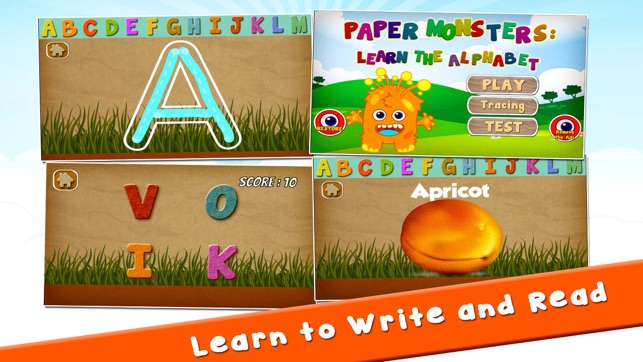 Paper Monsters Alphabet Flash Cards For Toddlers(圖1)-速報App