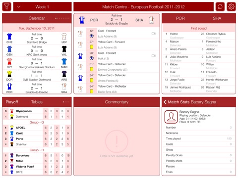 European Football 2011-2012 - Match Centre screenshot 2