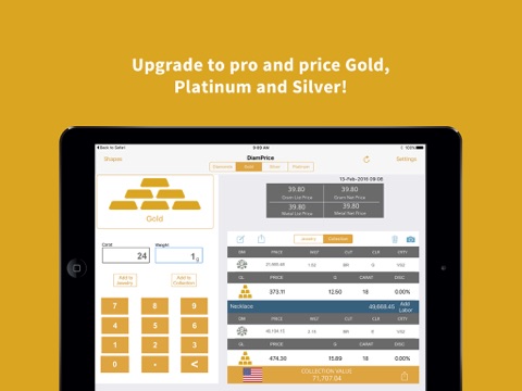 DiamPrice - Diamonds and Metals Pricing Calculator screenshot 3
