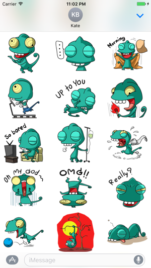 Naughty Chameleon - Cute stickers for iMessage(圖2)-速報App