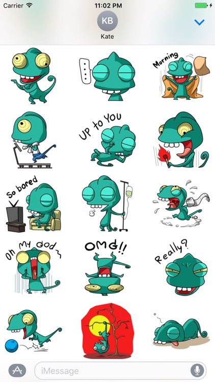Naughty Chameleon - Cute stickers for iMessage
