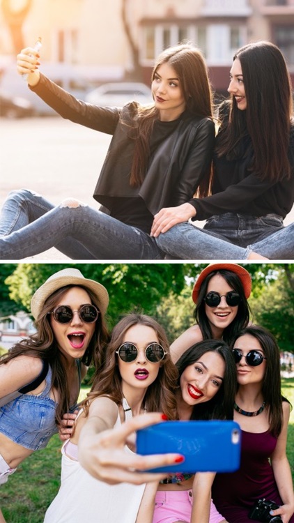 two best friends teenage girls together having fun, posing emotional on  white background, besties happy smiling, making selfie, lifestyle people  Stock Photo - Alamy