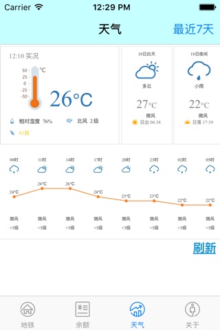 深圳通行宝--地铁线路、余额查询、实时天气 screenshot 3