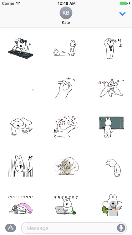 Rabbit animated stickers - Emoji - Emoticons