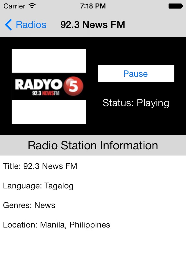 Philippines Radio Live Player (Manila / Filipino / Pilipino / Tagalog / Pinoy / Pilipinas radyo) screenshot 3