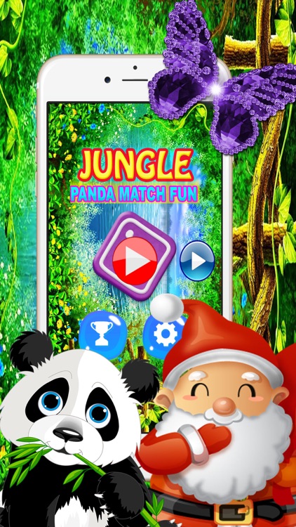 Cute Panda Jungle Match Puzzle Game For Christmas