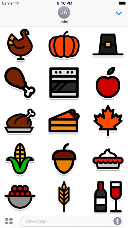 Colorful Thanksgiving Stickers