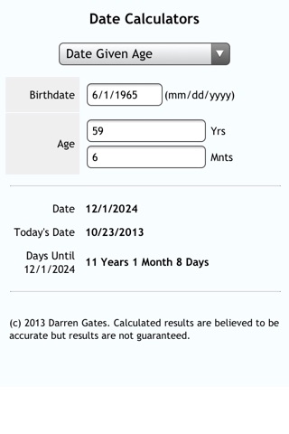 Date Calcs screenshot 4