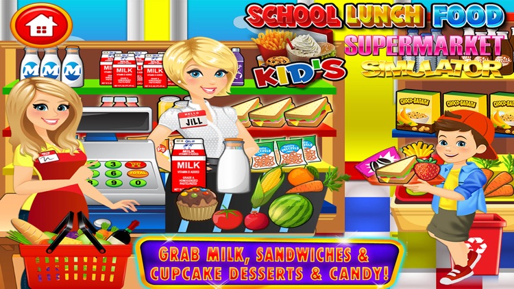 Supermarket School Lunch Food - Cashier Games FREE