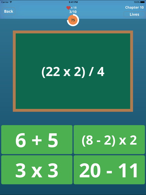 Тест по математике - математика для детей - умник на iPad
