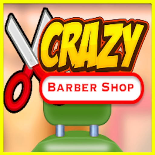 crazy barber shop icon