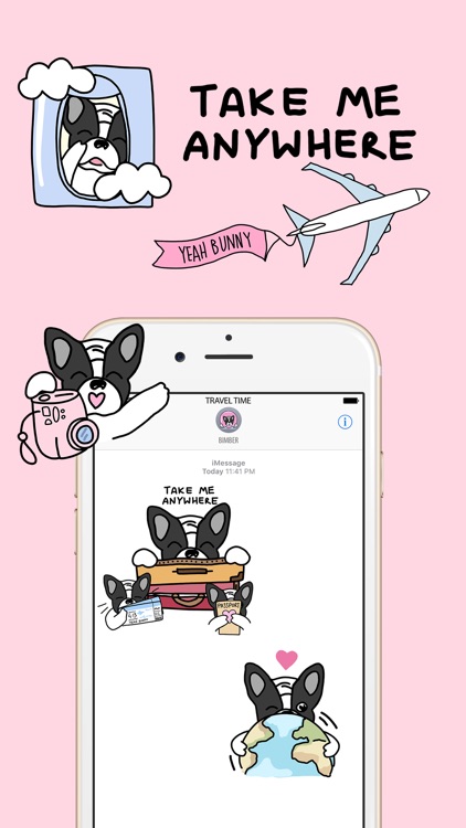 Frenchie Travel Stickers by Yeah Bunny