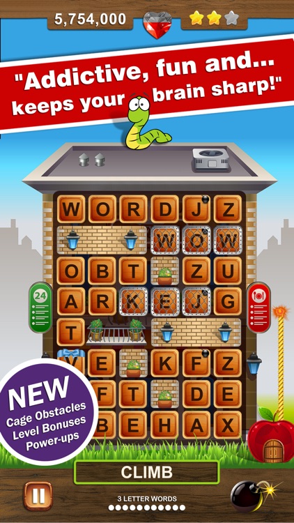 Word Wow Big City: Worm into a top word game saga!