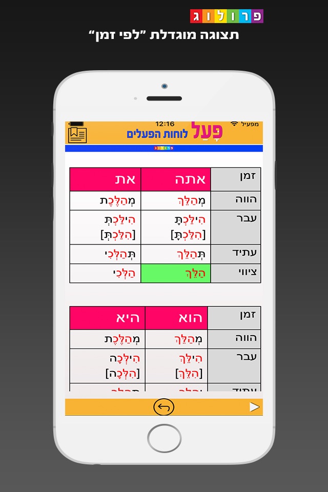 Hebrew Verbs & Conjugations, PROLOG screenshot 4