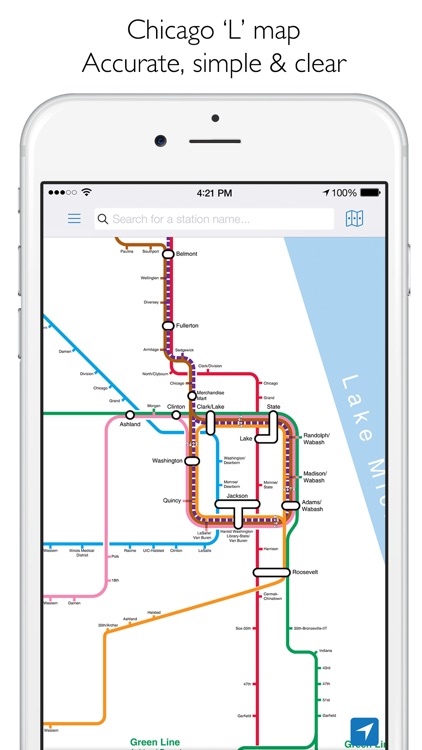 Chicago L Metro Map With Route Planner By Mapway Limited