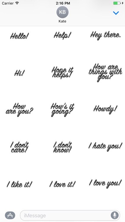 Expressions Crispy Black Stickers for iMessage screenshot-3