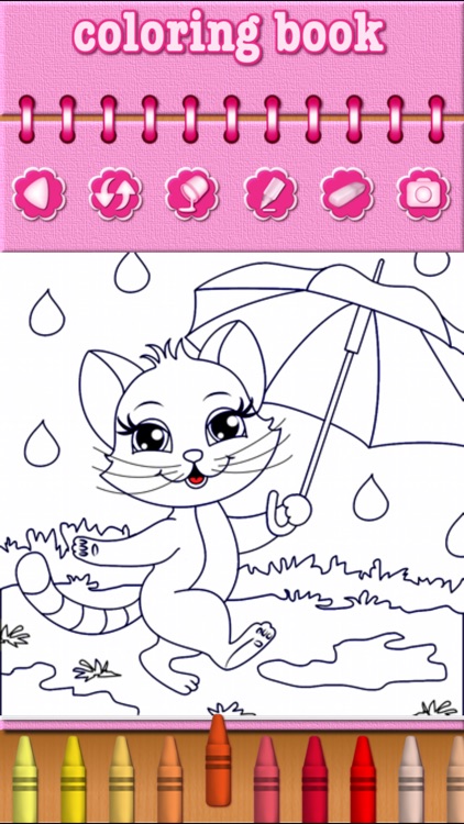 Cat Kitty Kitten Coloring Pages - Free Girl Games screenshot-3