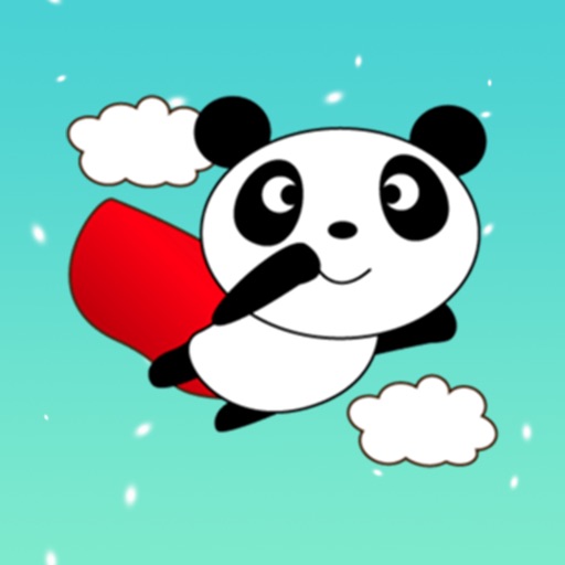 Pandaman Flying Animated Sticker