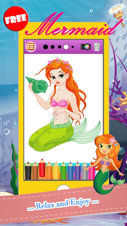 Mermaid Coloring Book Paint Games Free For Kids 2 screenshot-4