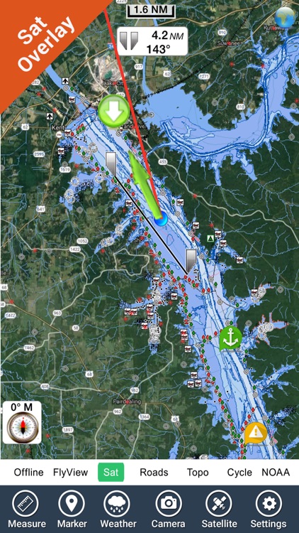 Kentucky Barkley lakes HD gps fishing spot & chart