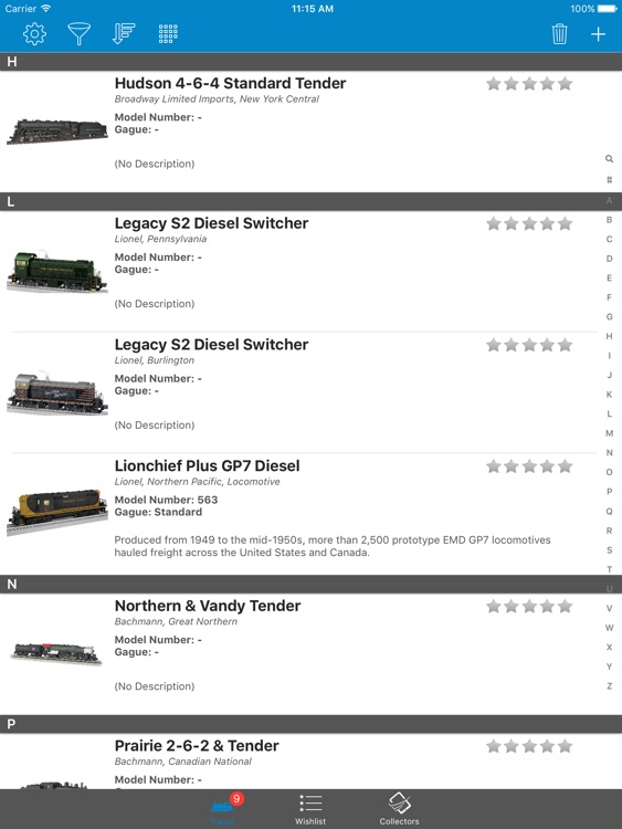 Model Train Collectors - iPad Version