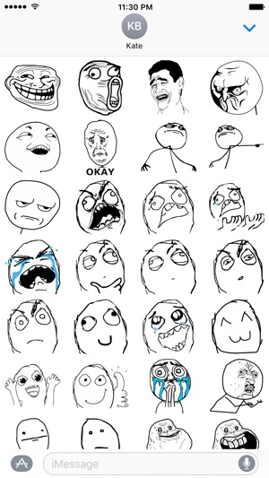 Classic Memes Faces stickers pack for iMessage by Sergey Zhdanov