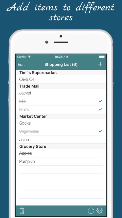 Shopping List - multiple grocery shop lists