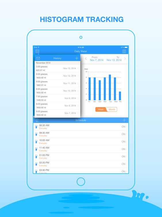 Daily Water Pro for iPad- Water Reminder & Counter screenshot-4