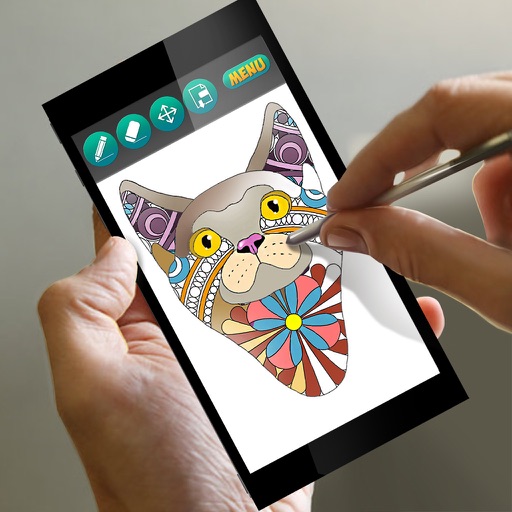 Mandala Coloring - Cat Icon