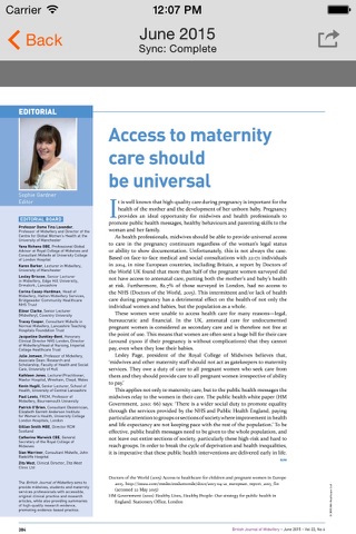 British Journal of Midwifery screenshot 3