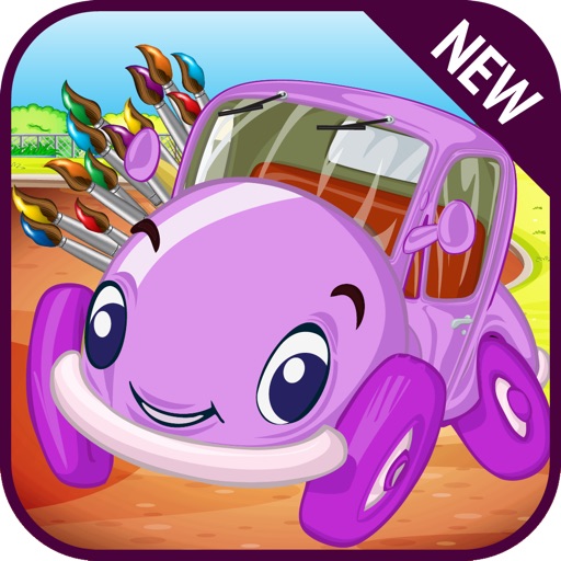 Kids Rainbow Car Coloring iOS App